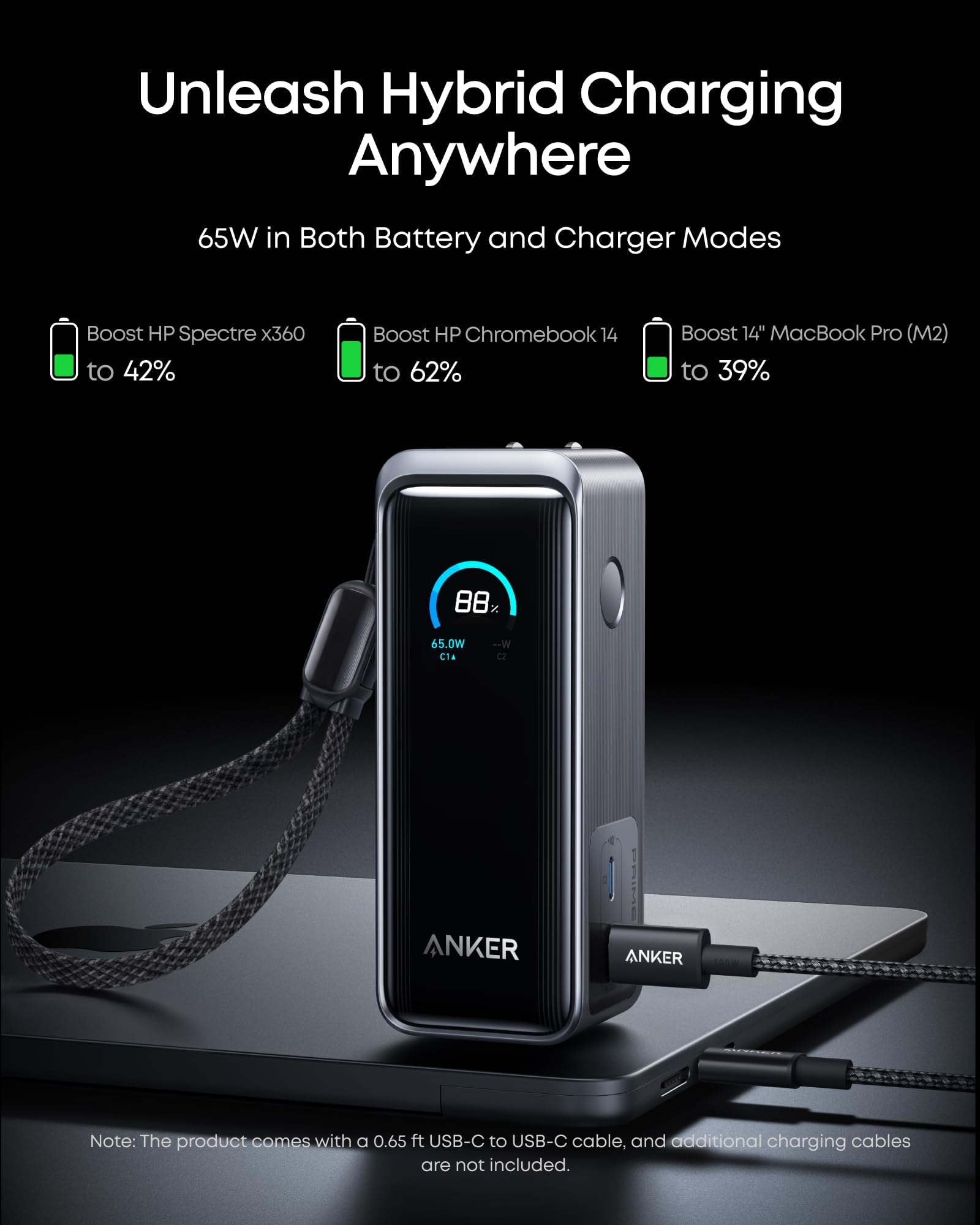 Anker Prime Power Bank, Bateria De 9.600 Mah Com Saída De 65 W